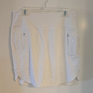 Athleta White Faireay Skort 18" with Zipper Details NWT